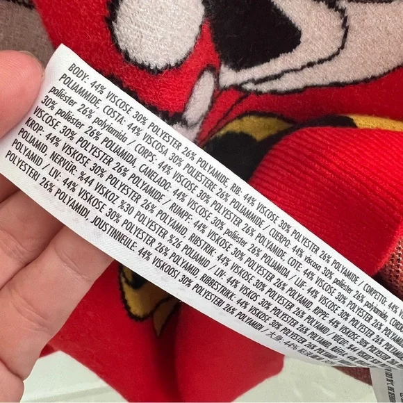 Disney Minnie Mouse Sweater Red White Polka Dots PLUS SIZE 2X Pullover Knit NWT - Picture 10 of 11